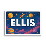 Ellis Name Art - Space Explorers personalized wall print for kids