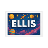 Ellis Name Art - Space Explorers personalized wall print for kids