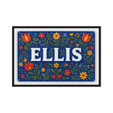 Ellis Name Art - Floral Farmhouse personalized wall print for kids