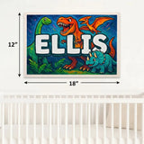 Ellis Name Art - Dinosaur Adventure personalized wall print for kids
