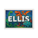 Ellis Name Art - Dinosaur Adventure personalized wall print for kids