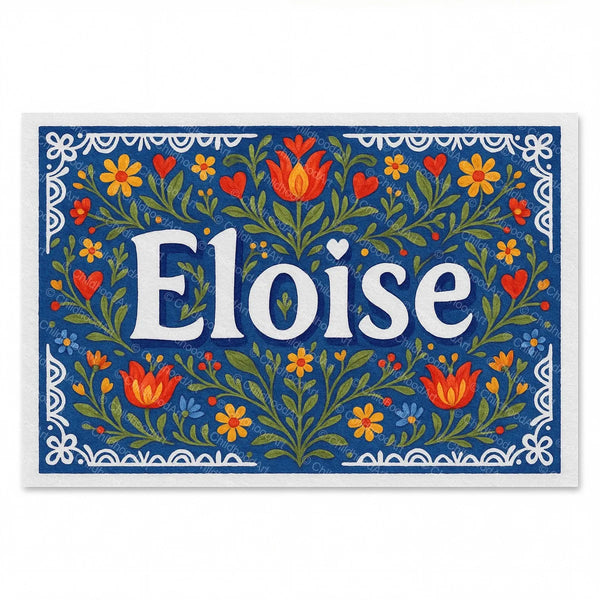 Eloise Floral Farmhouse Name Art