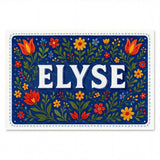 Elyse Name Art - Floral Farmhouse personalized wall print for kids