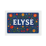 Elyse Name Art - Floral Farmhouse personalized wall print for kids