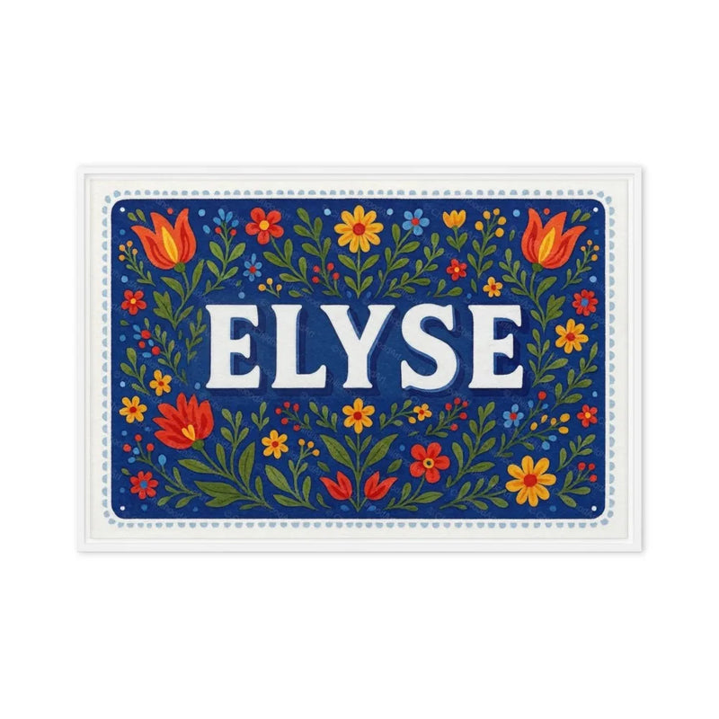 Elyse Name Art - Floral Farmhouse personalized wall print for kids