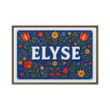 Elyse Name Art - Floral Farmhouse personalized wall print for kids