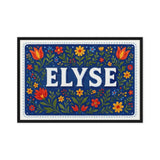 Elyse Name Art - Floral Farmhouse personalized wall print for kids