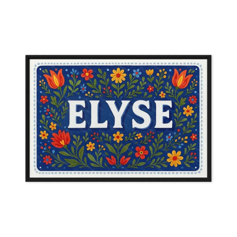 Elyse Name Art - Floral Farmhouse personalized wall print for kids