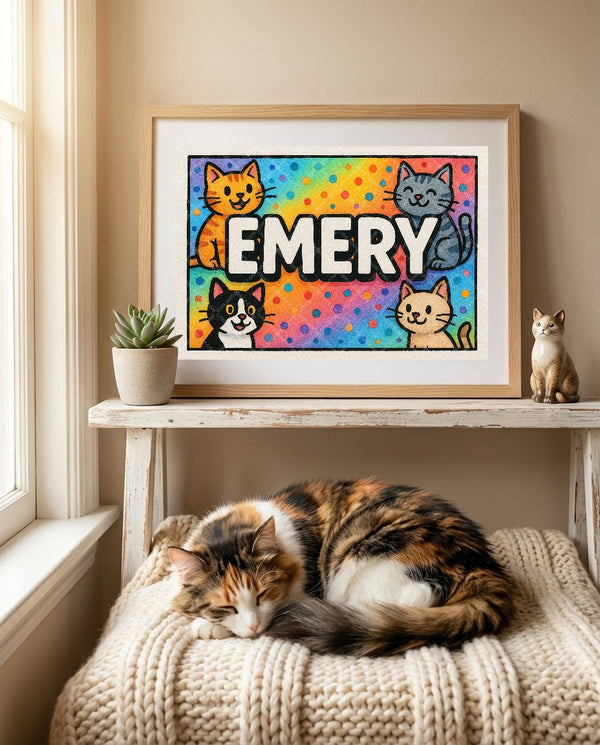 Emery Colorful Cats Art