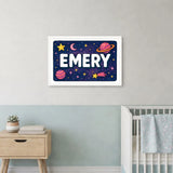 Emery Name Art - Space Explorers personalized wall print for kids