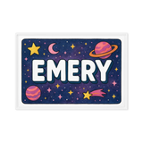 Emery Name Art - Space Explorers personalized wall print for kids