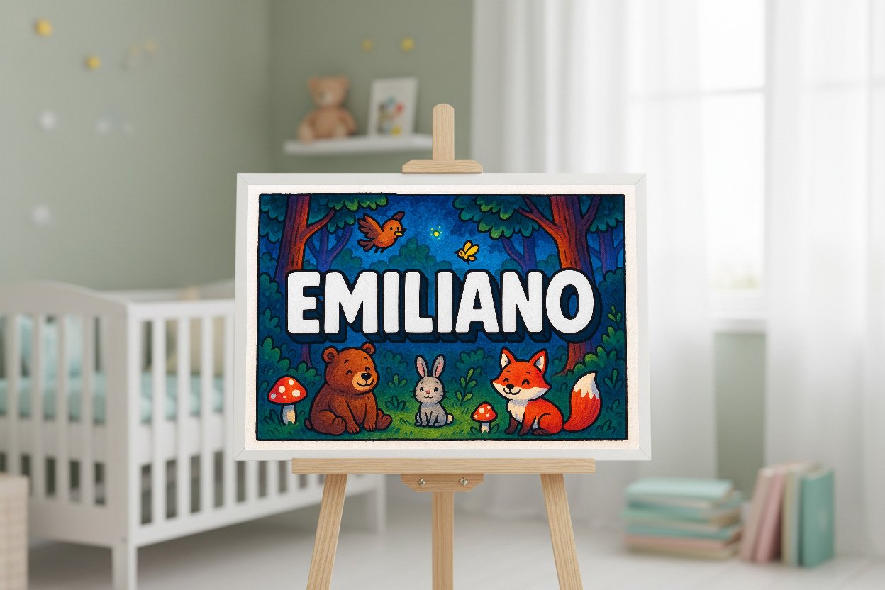 Personalized name art for Emiliano