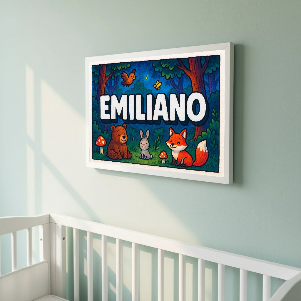Personalized name art for Emiliano