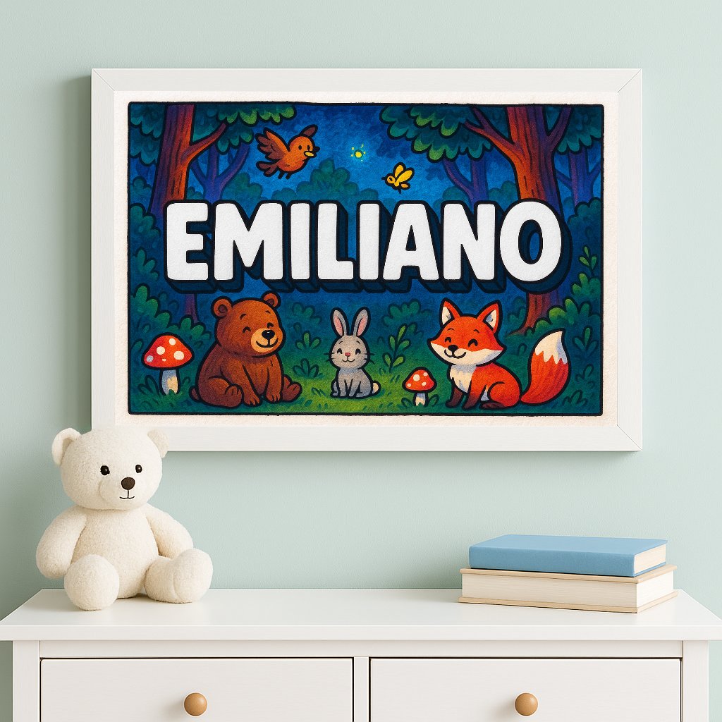 Personalized name art for Emiliano