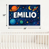 Emilio Name Art - Space Explorers personalized wall print for kids