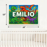 Emilio Name Art - Dinosaur Adventure personalized wall print for kids
