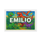 Emilio Name Art - Dinosaur Adventure personalized wall print for kids