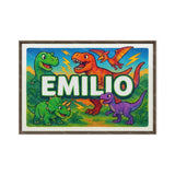 Emilio Name Art - Dinosaur Adventure personalized wall print for kids