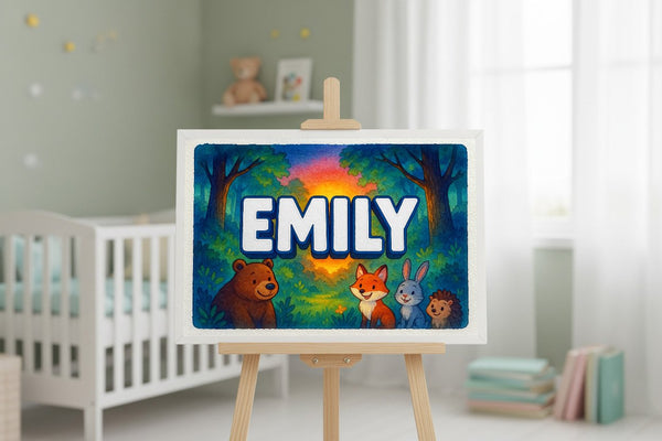 Emily’s Personalized Forest Friends Art