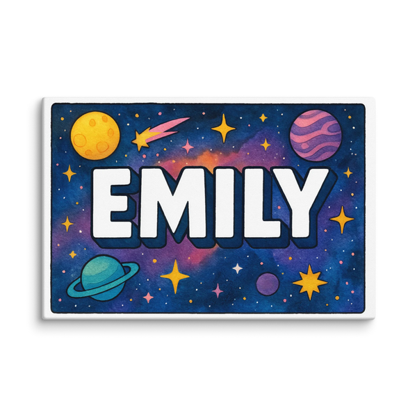 Emily Name Art - Space Explorers Personalized Wall Art