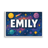 Emily Name Art - Space Explorers personalized wall print for kids