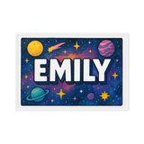 Emily Name Art - Space Explorers personalized wall print for kids