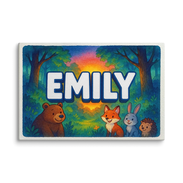 Emily Name Art - Forest Friends Personalized Wall Art