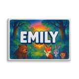 Emily Name Art - Forest Friends personalized wall print for kids