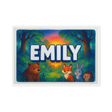 Emily Name Art - Forest Friends personalized wall print for kids