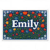 Emily Name Art - Floral Farmhouse personalized wall print for kids