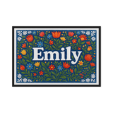 Emily Name Art - Floral Farmhouse personalized wall print for kids