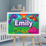 Emily Name Art - Dinosaur Adventure personalized wall print for kids