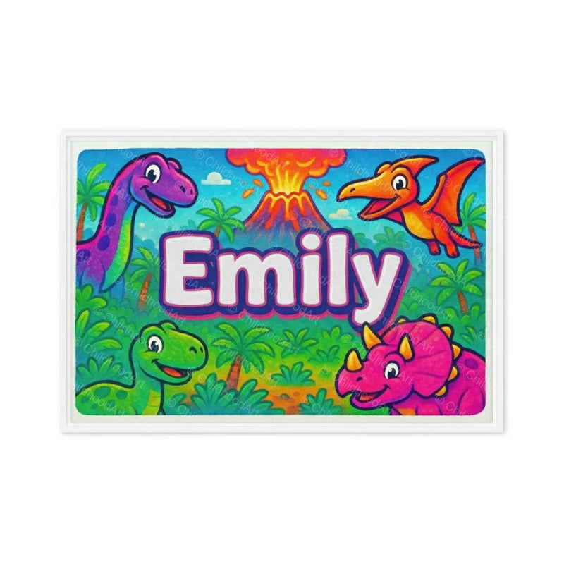 Emily Name Art - Dinosaur Adventure personalized wall print for kids