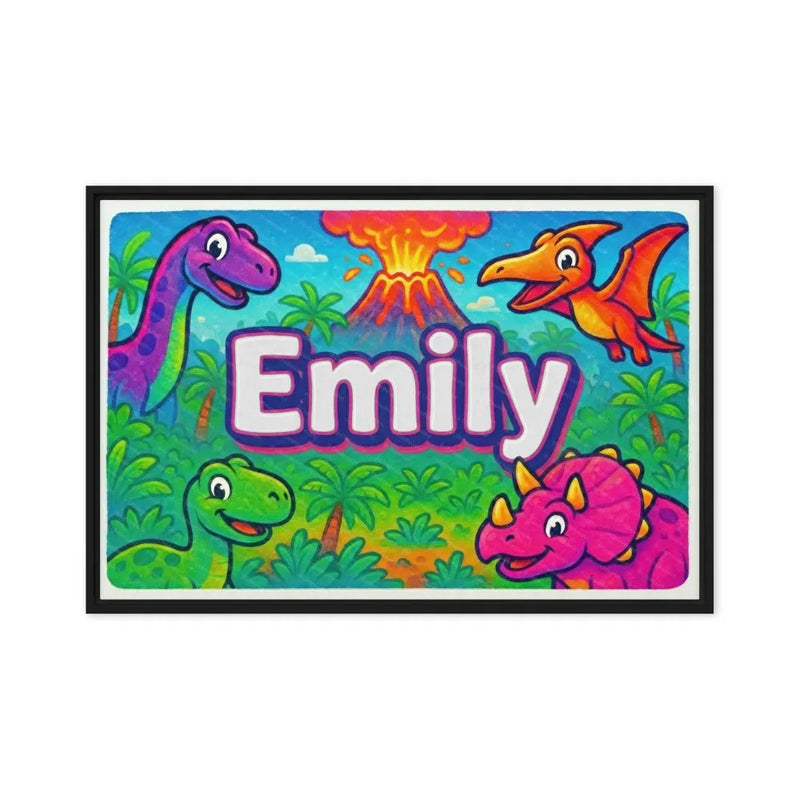 Emily Name Art - Dinosaur Adventure personalized wall print for kids