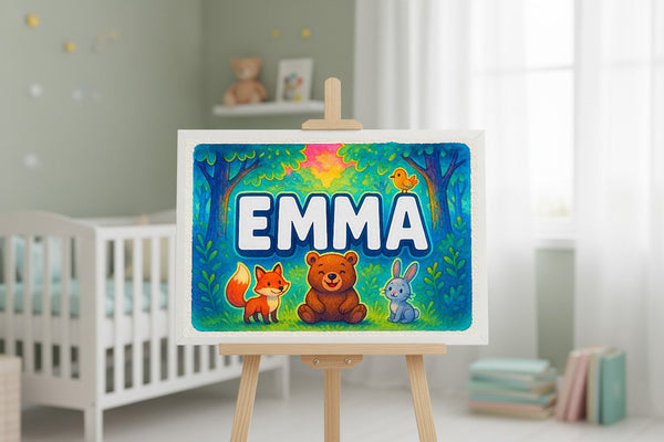 Emma’s Personalized Forest Friends Art