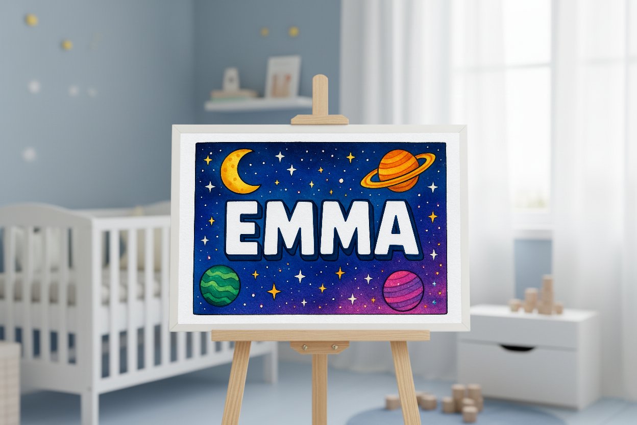 Personalized name art for Emma