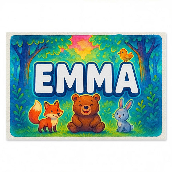 Emma Personalized Forest Friends Art