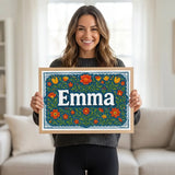 Calm personalized name art for Emma