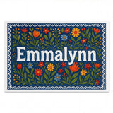 Emmalynn Name Art - Floral Farmhouse personalized wall print for kids