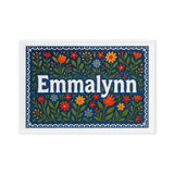 Emmalynn Name Art - Floral Farmhouse personalized wall print for kids