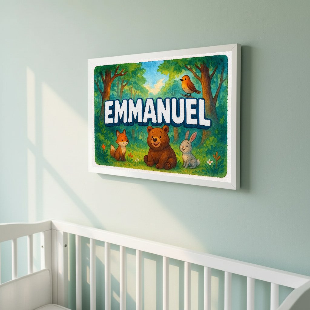 Personalized name art for Emmanuel