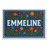Emmeline Name Art - Floral Farmhouse personalized wall print for kids