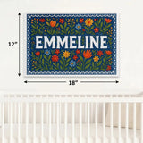 Emmeline Name Art - Floral Farmhouse personalized wall print for kids
