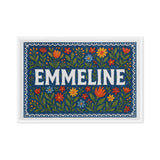Emmeline Name Art - Floral Farmhouse personalized wall print for kids