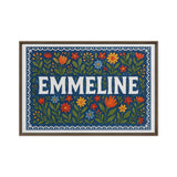 Emmeline Name Art - Floral Farmhouse personalized wall print for kids
