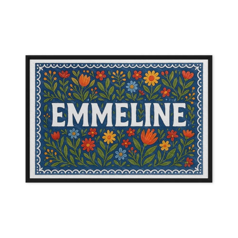 Emmeline Name Art - Floral Farmhouse personalized wall print for kids