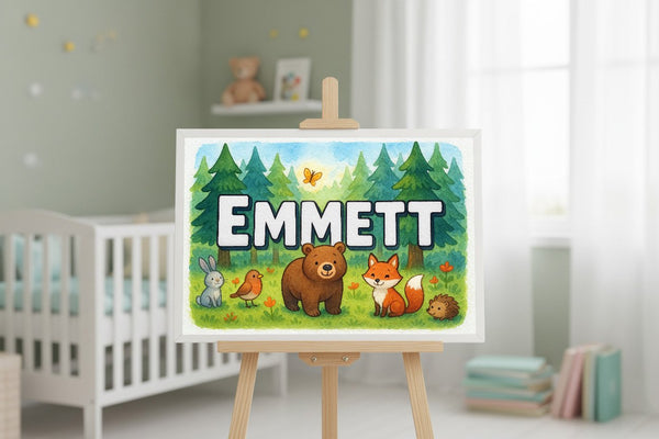 Emmett’s Personalized Forest Friends Art