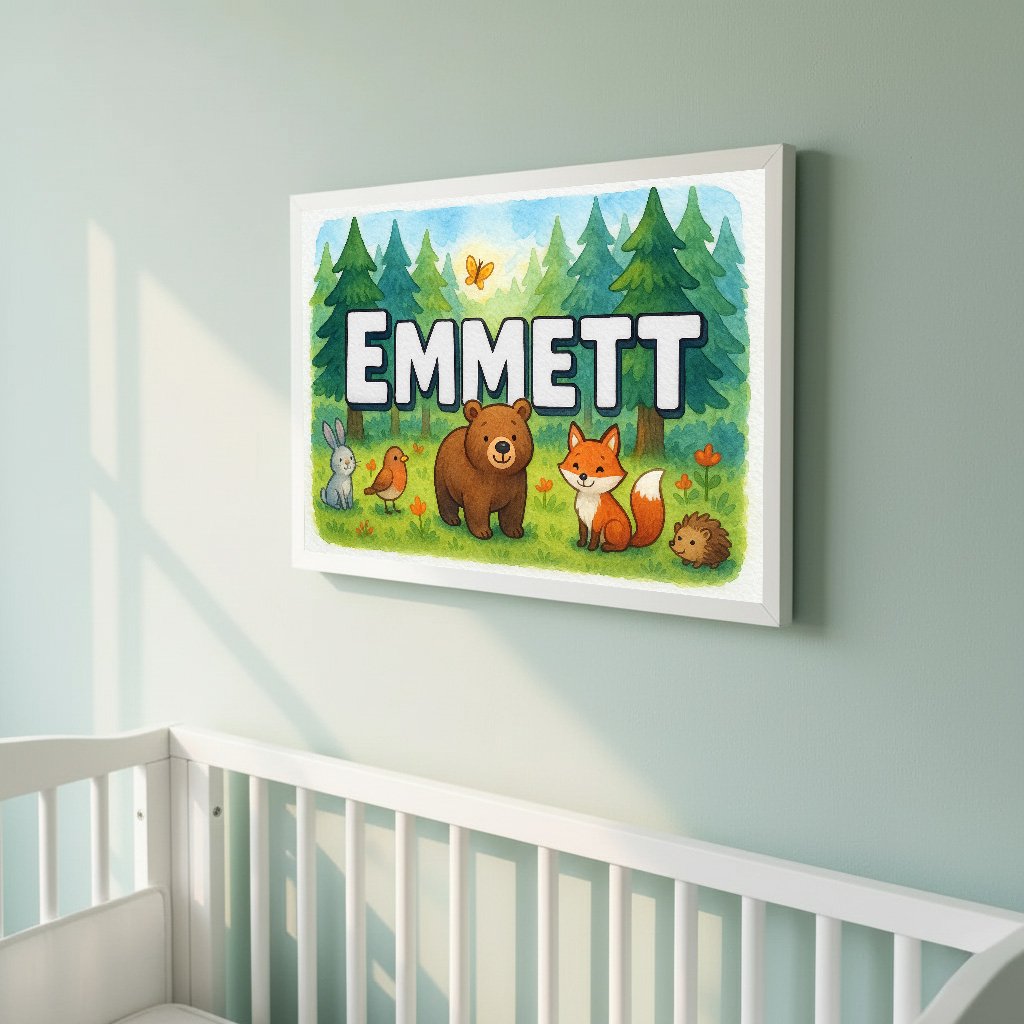 Personalized name art for Emmett
