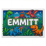 Emmitt Name Art - Dinosaur Adventure personalized wall print for kids