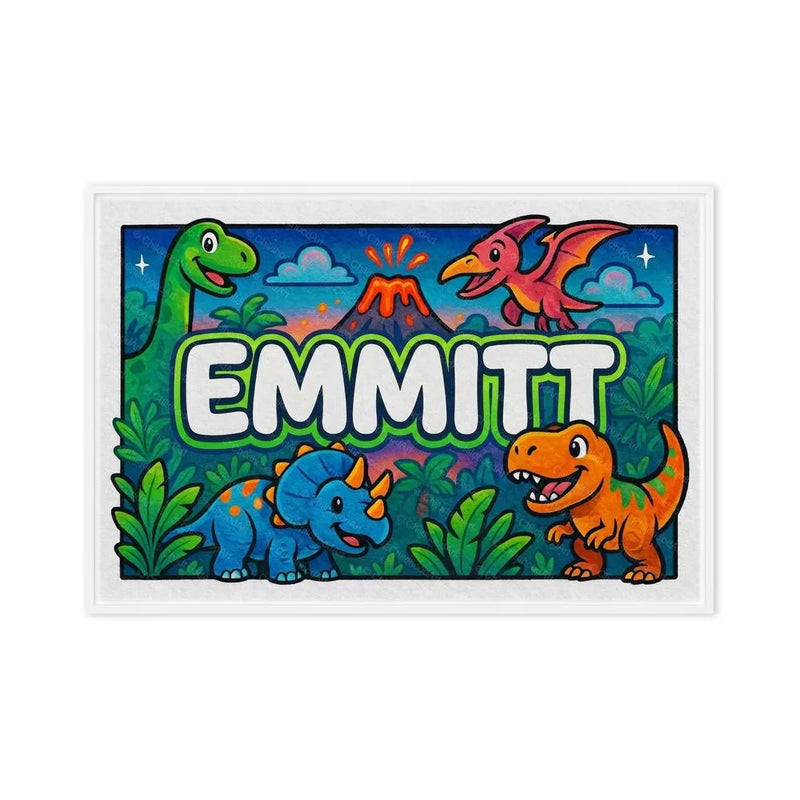 Emmitt Name Art - Dinosaur Adventure personalized wall print for kids